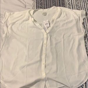 Jcrew short sleeve ivory top